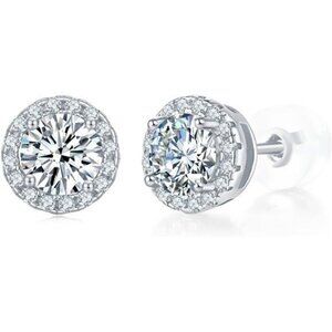 0.5Ct Moissanite Stud Earrings | 925 Sterling Silver Earrings | Women & Men